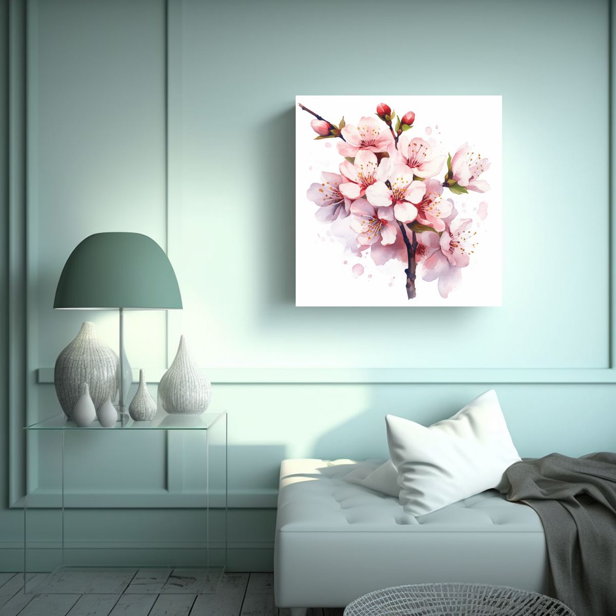 GENERICO - Cuadro Expresivo De Cerezo En Flor - Arte De Alta 50x50 Cm