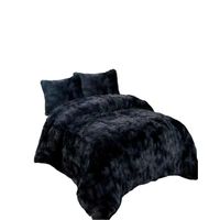 PLUMON PELUDO 2 PLAZAS NEGRO JASPEADO