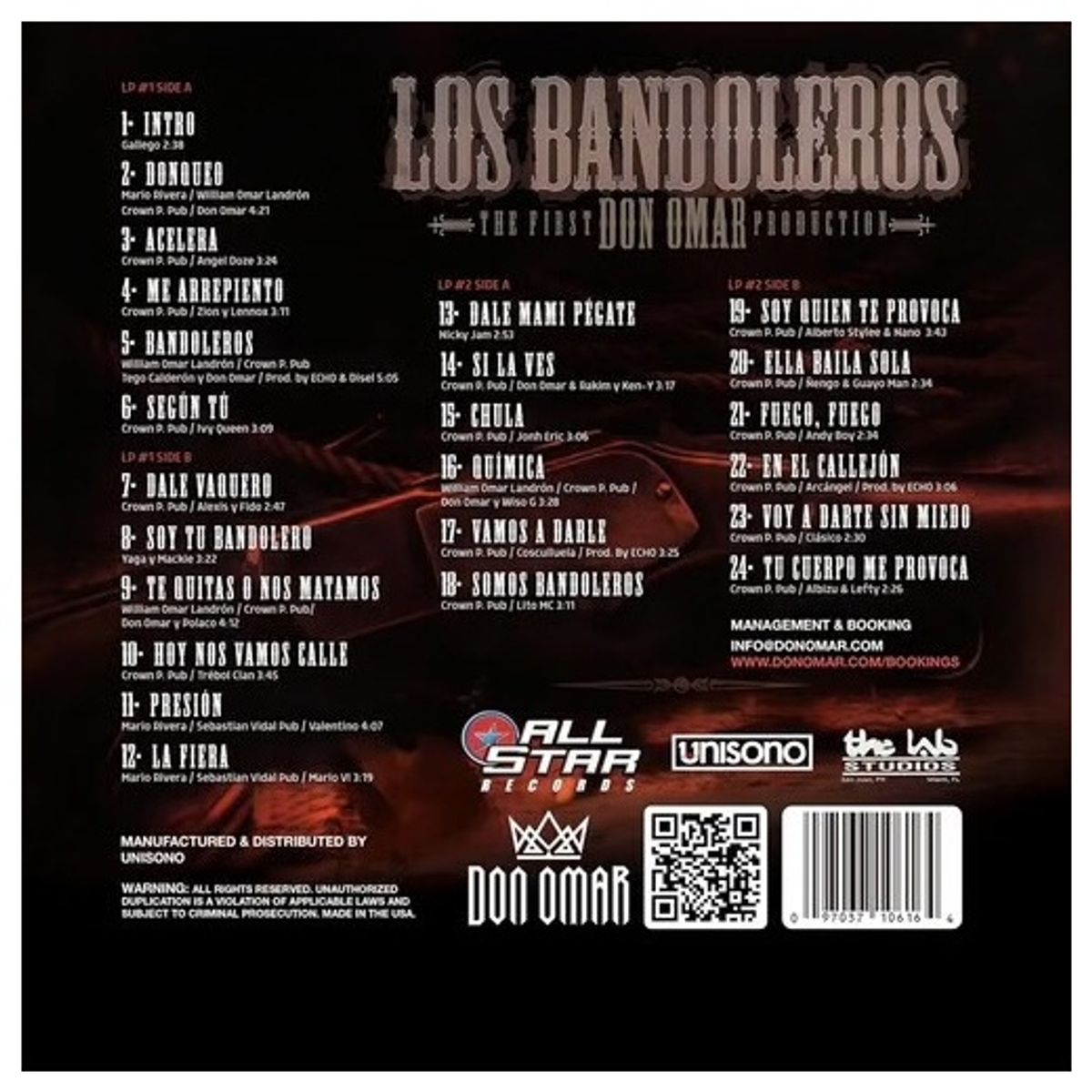 HITWAY MUSIC - DON OMAR - LOS BANDOLEROS (2LP) - VINILO