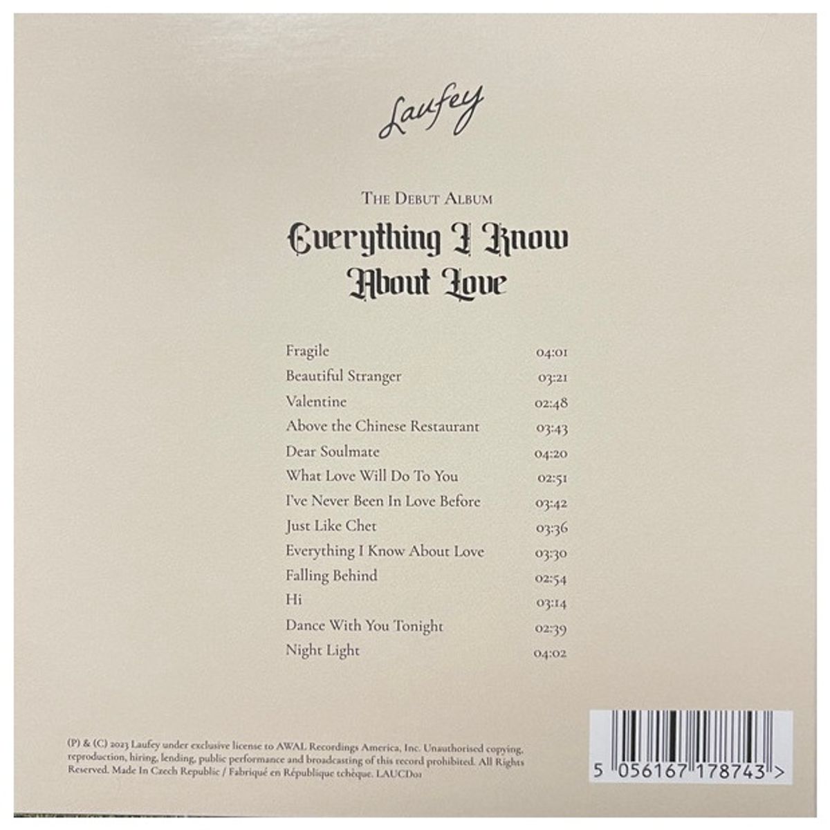 HITWAY MUSIC - LAUFEY - EVERYTHING I KNOW ABOUT LOVE - CD