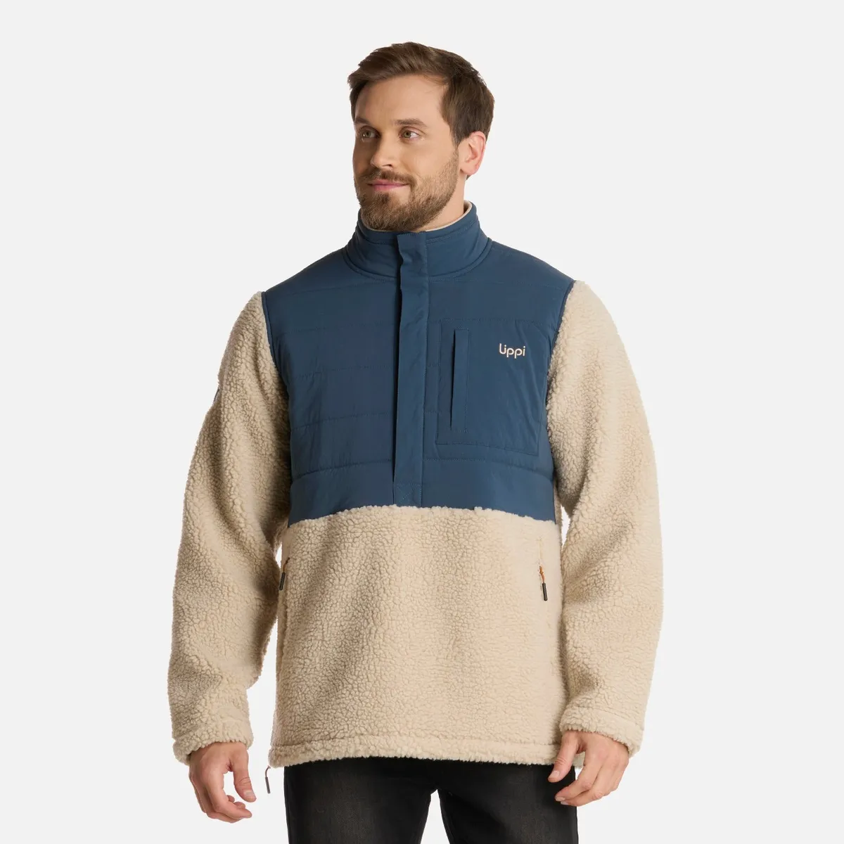 LIPPI - Polar Hombre Glaciar Sherpa-Pro 14 Zip Jacket Beige Lippi