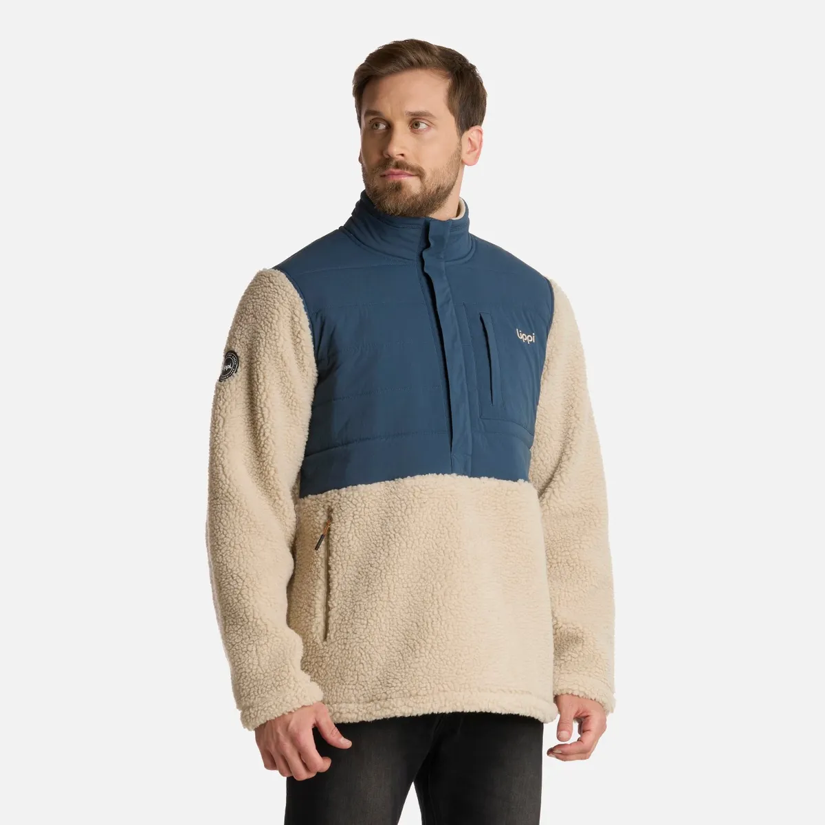 LIPPI - Polar Hombre Glaciar Sherpa-Pro 14 Zip Jacket Beige Lippi