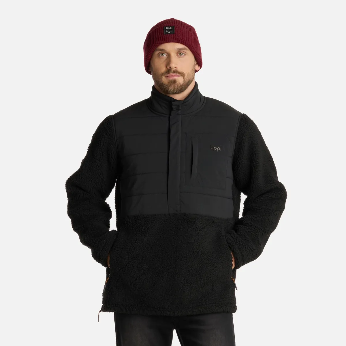 LIPPI - Polar Hombre Glaciar Sherpa-Pro 14 Zip Jacket Negro Lippi
