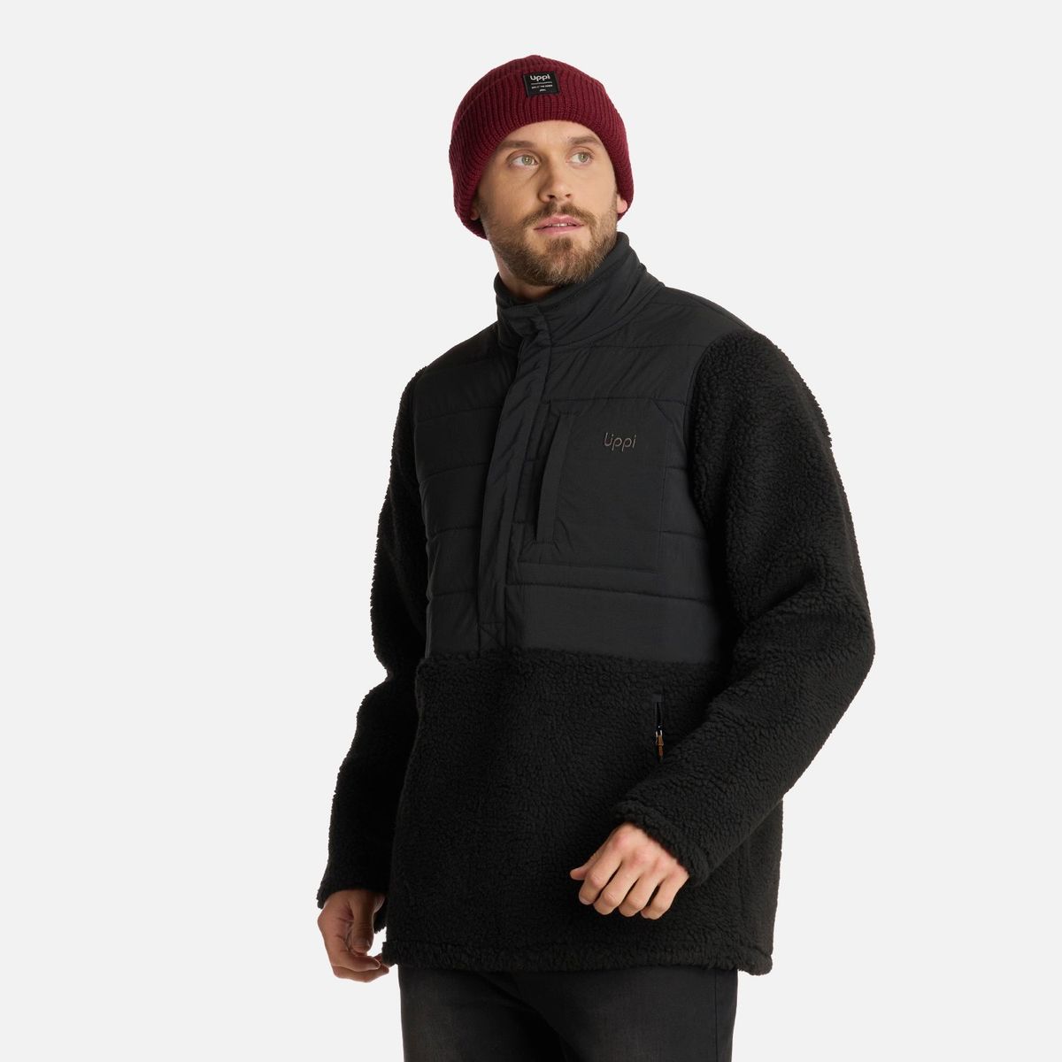 LIPPI - Polar Hombre Glaciar Sherpa-Pro 14 Zip Jacket Negro Lippi