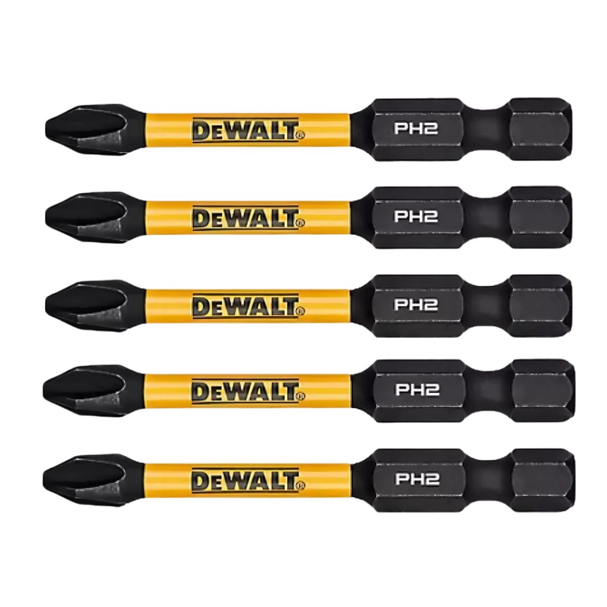 DEWALT - Set 5 Puntas Phillips 2-1/4 Nº1 Flextorq Dewalt Dwaf2ph1ir5
