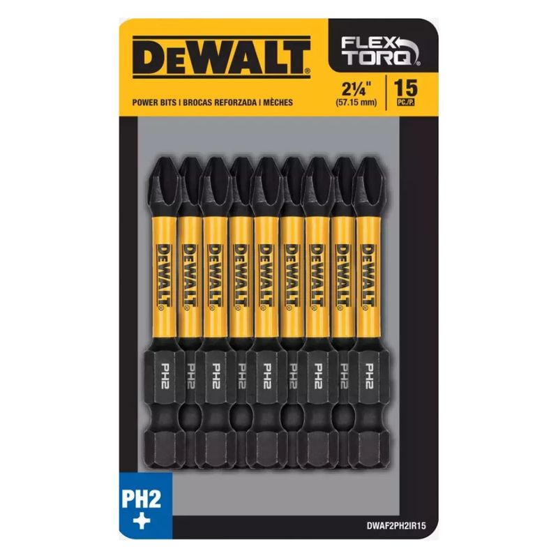 DEWALT - Set 15 Puntas Phillips 2-1/4 Nº1 Dewalt Dwaf2ph1ir15