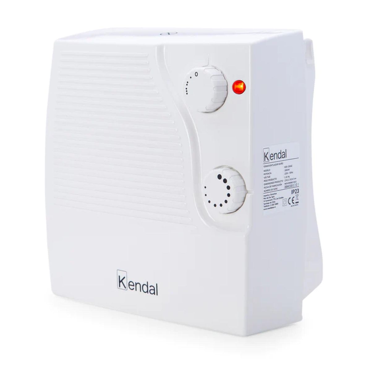 KENDAL - Termoventilador De Baño Electrico 1800W 2 Niv Blanco KEB-2004C Kendal