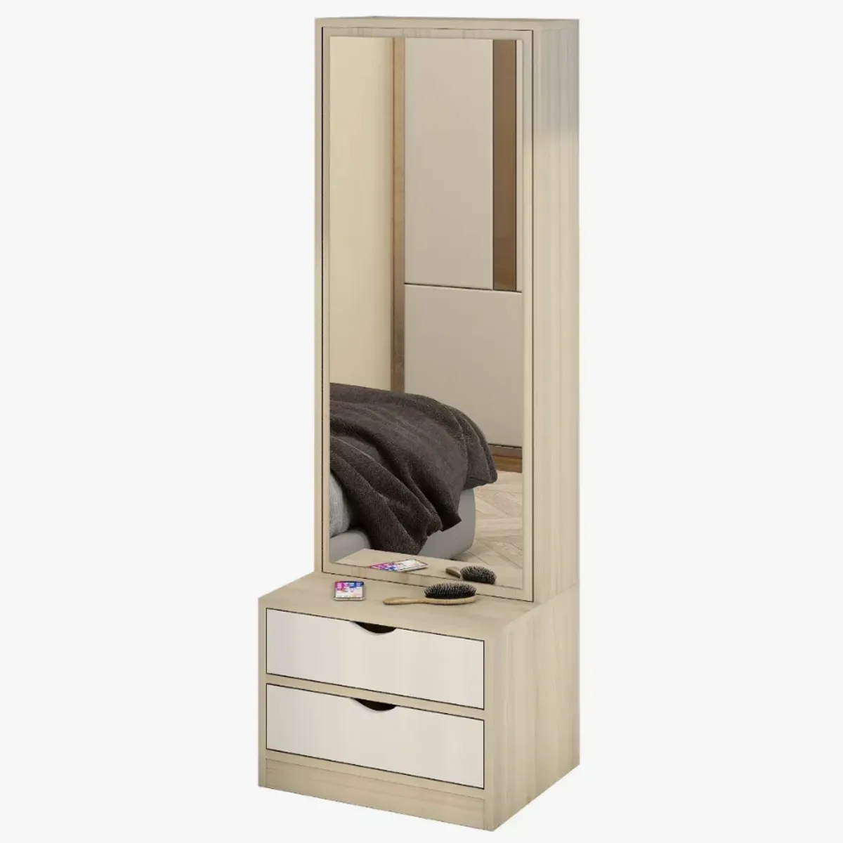 HOMER DESIGN - Velador Alto 160x40x40cm Con Espejo Y Espacio Para almacenar