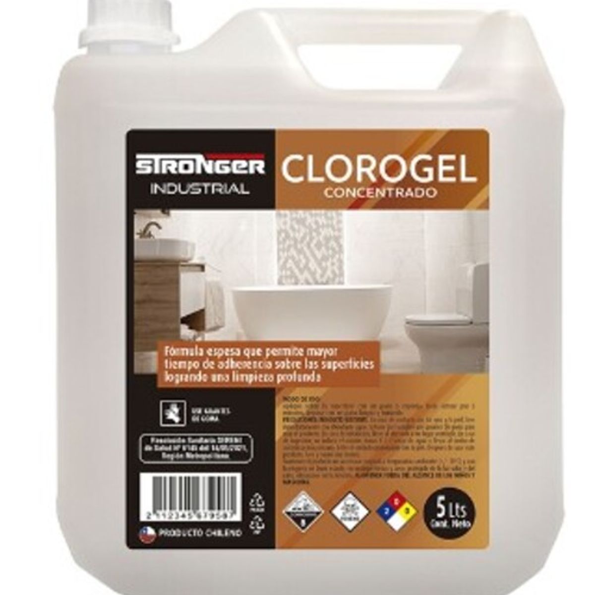 STRONG - Cloro gel concentrado industrial 5L STRONGER