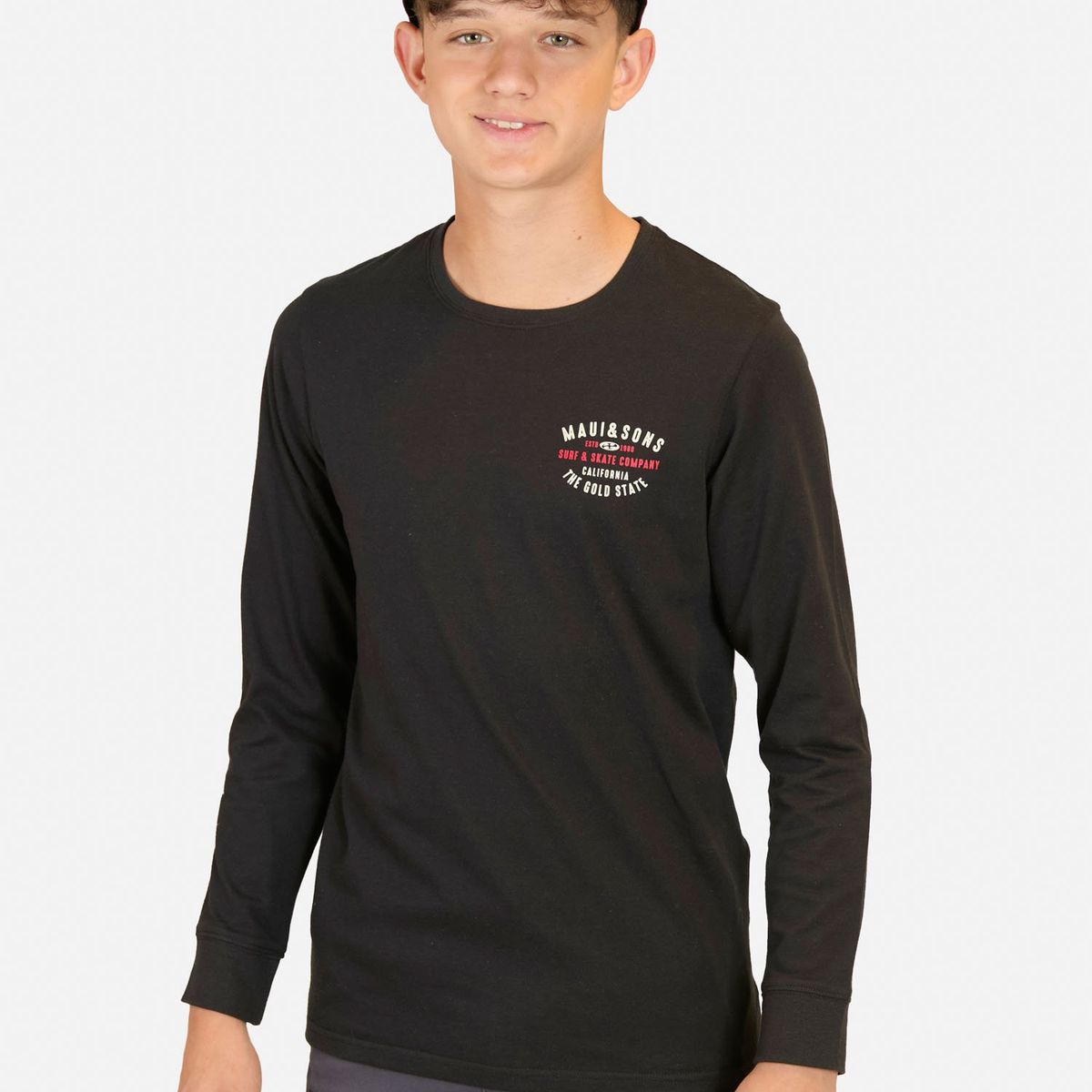 MAUI AND SONS - Polera ML Shoreline Drift Negro Infantil Maui And Sons - Negro
