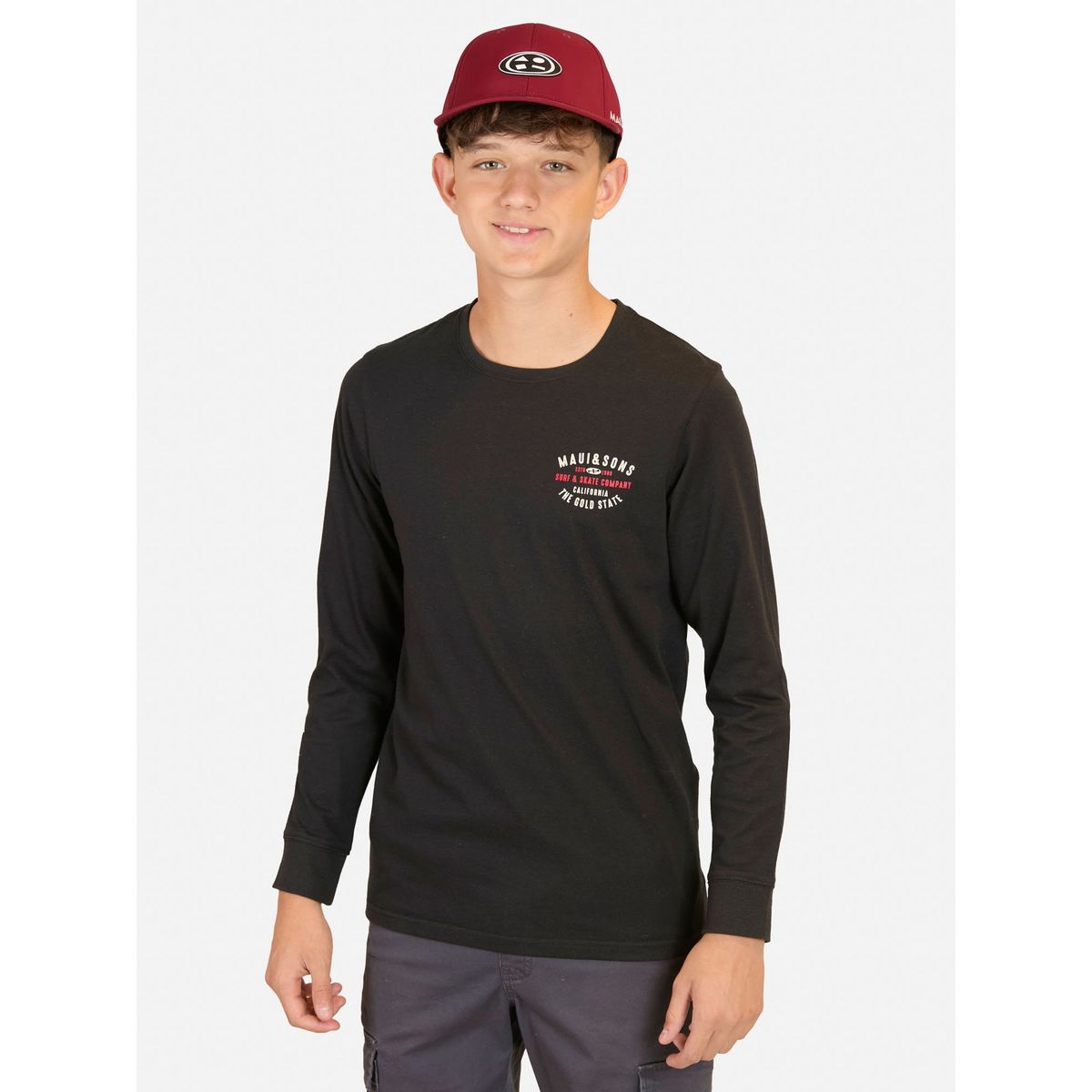 MAUI AND SONS - Polera ML Shoreline Drift Negro Infantil Maui And Sons - Negro