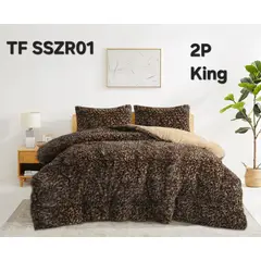 GENERICO - Cobertor de Invierno Peludo con Chiporro 2 Plazas - Leopardo