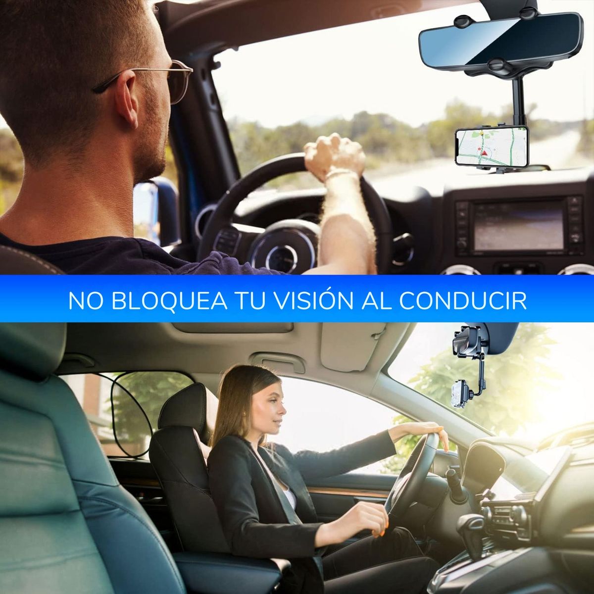 MOVI - Soporte para Celular en Espejo Retrovisor  Conducción Segura