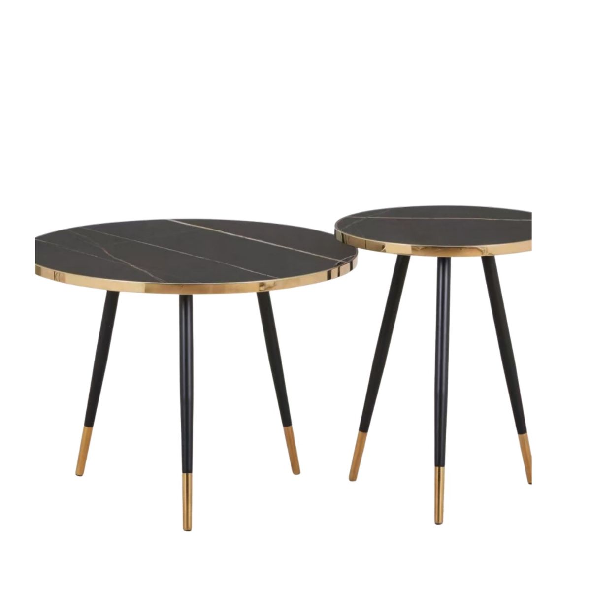 GENERICO - Juego De Mesa Doble Redonda De Centro Moderna Auxiliar