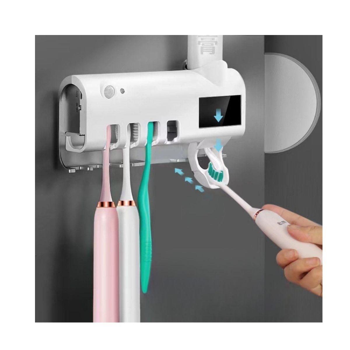 GENERICO - Dispensador Pasta Crema Dental Porta Cepillos Esterilizador SK