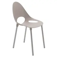 TRAMONTINA - Silla Elisa en Polipropileno Taupe con Patas de Aluminio Anodizado