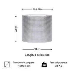 GENERAC - Adhesivo Cinta Tapagoteras Techo Sellador Impermeable 10cm10m
