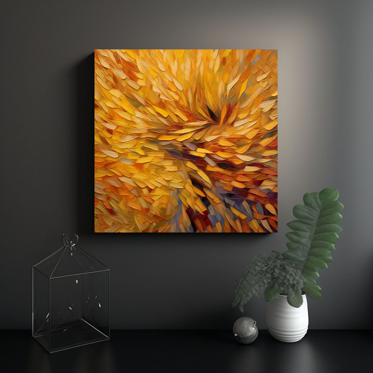 GENERICO - Cuadro Abstracto Expresión Elegante Textura 80x80 Cm