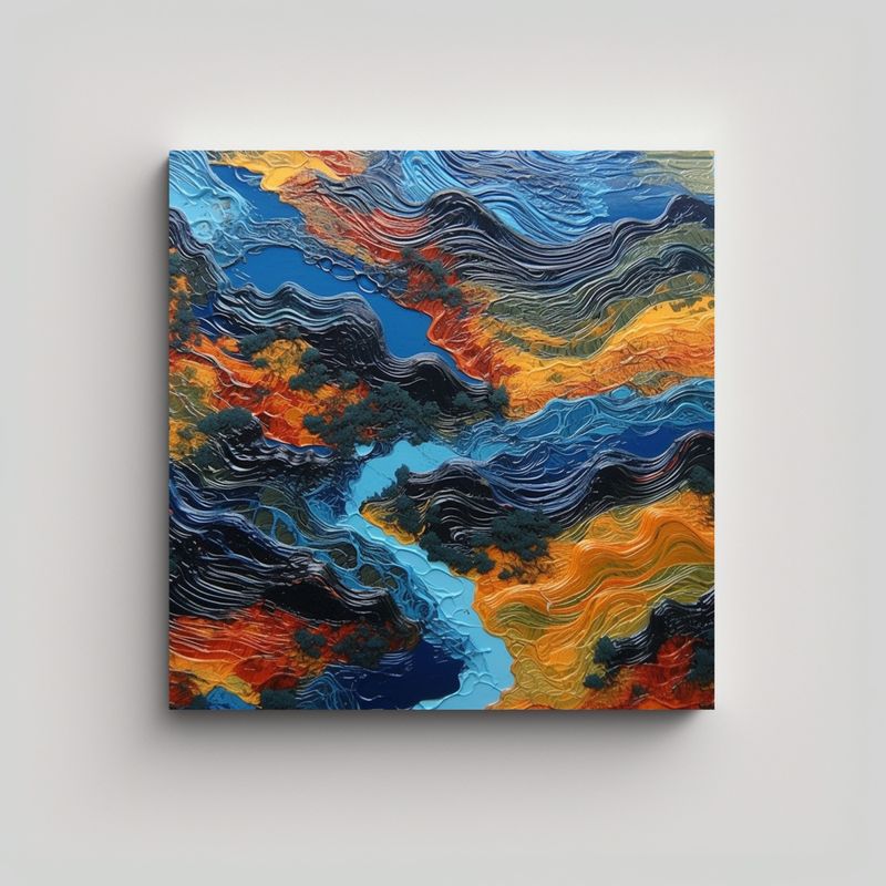GENERICO - Pintura Acuarela Estilo Colaborativo Con 60x60 Cm