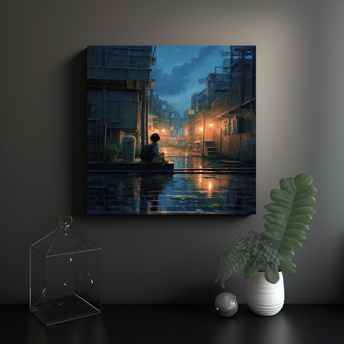 GENERICO - Cuadro Decorativo Con Vista Desde Ventana De 50x50 Cm