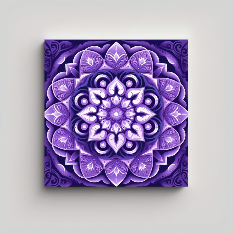 GENERICO - Pintura Decorativa De Mandala Plano En Color 90x90 Cm
