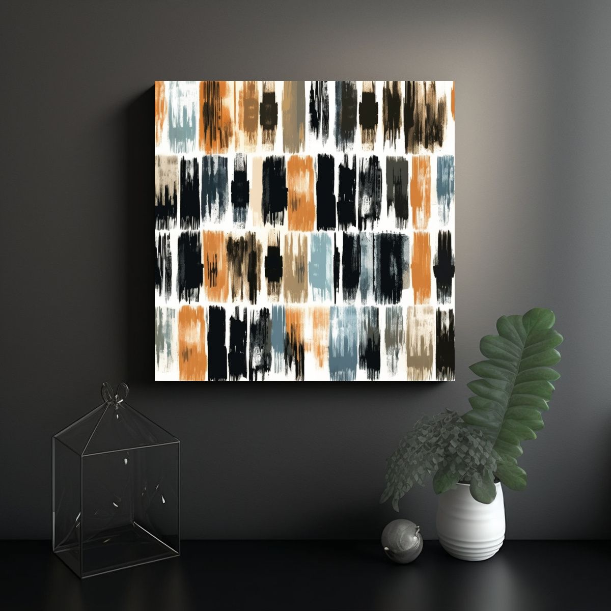 GENERICO - Cuadro Composicion Street Art Mojiwords Pincel 60x60 Cm