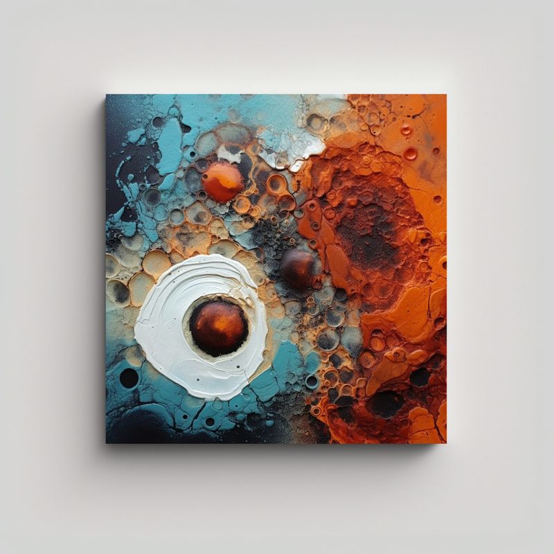 GENERICO - Pintura Abstracta En Tela Efecto Visual Moderno 70x70 Cm