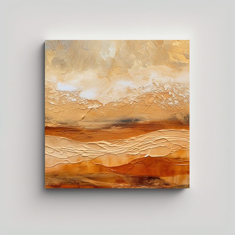 GENERICO - Pintura Abstracta Moderna Con Técnica Mixta En 60x60 Cm