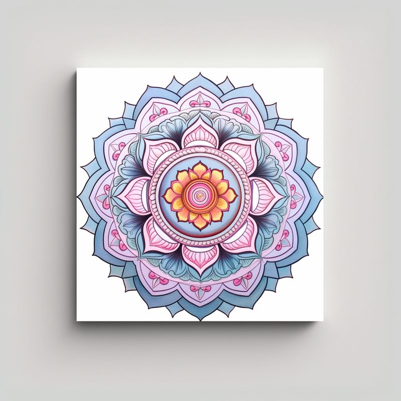 GENERICO - Cuadro De Tela Con Fotografía De Mandala 60x60 Cm