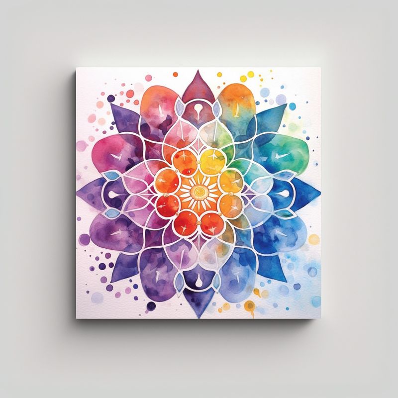 GENERICO - Cuadro Mandala Interiores Con Siete Chakras 70x70 Cm