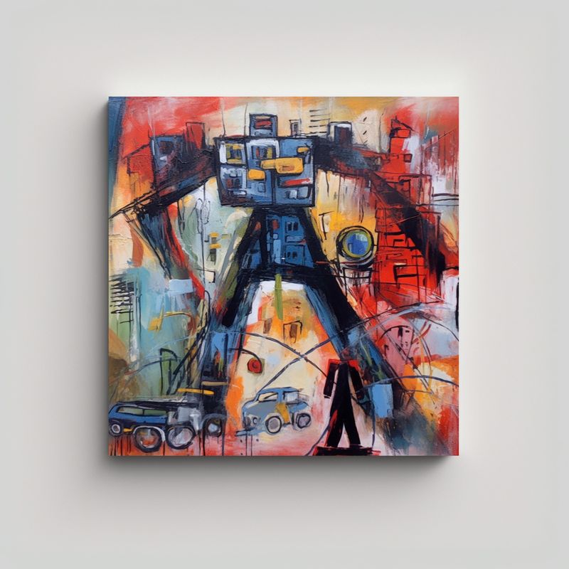 GENERICO - Pinturas Decorativas Neoexpresionistas Con 90x90 Cm