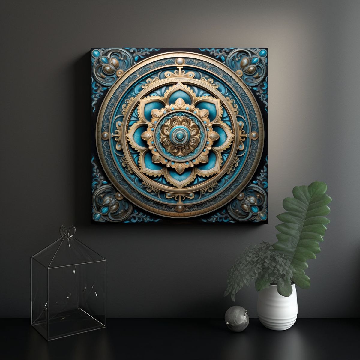 GENERICO - Pinturas Decorativas Con Mandalas Fantásticos De 80x80 Cm