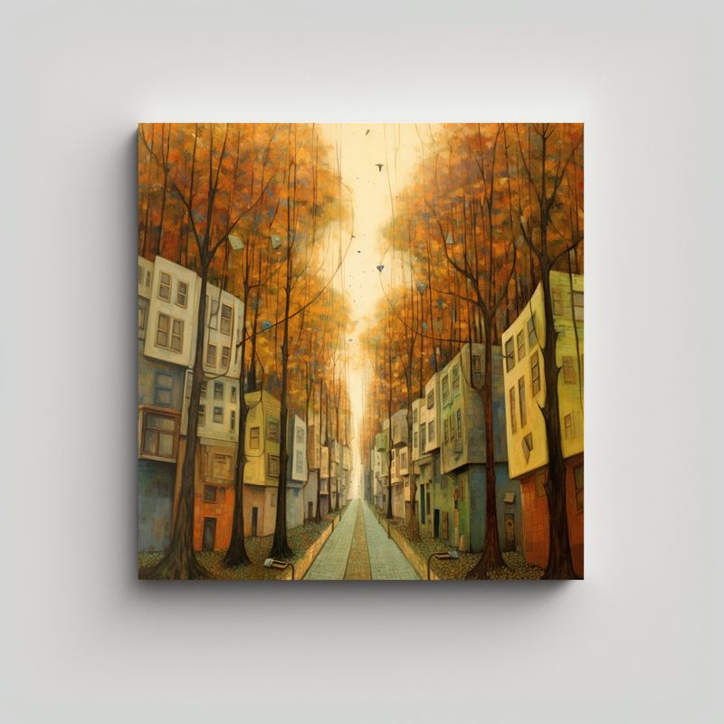 GENERICO - Pintura Calle Con árboles Muy Grandes Y 50x50 Cm