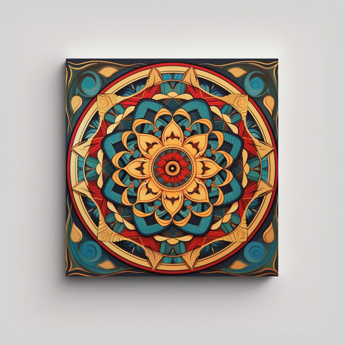 GENERICO - Cuadro Moderno único De Mandala Flat Arte 80x80 Cm