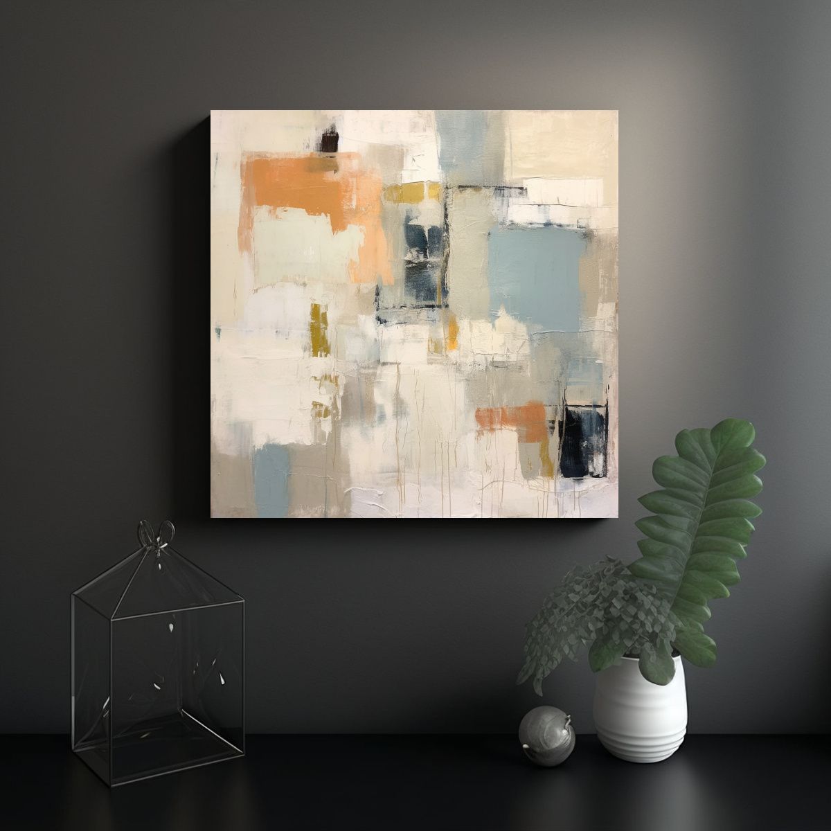 GENERICO - Pinturas Abstractas Minimalistas Con Finas 50x50 Cm