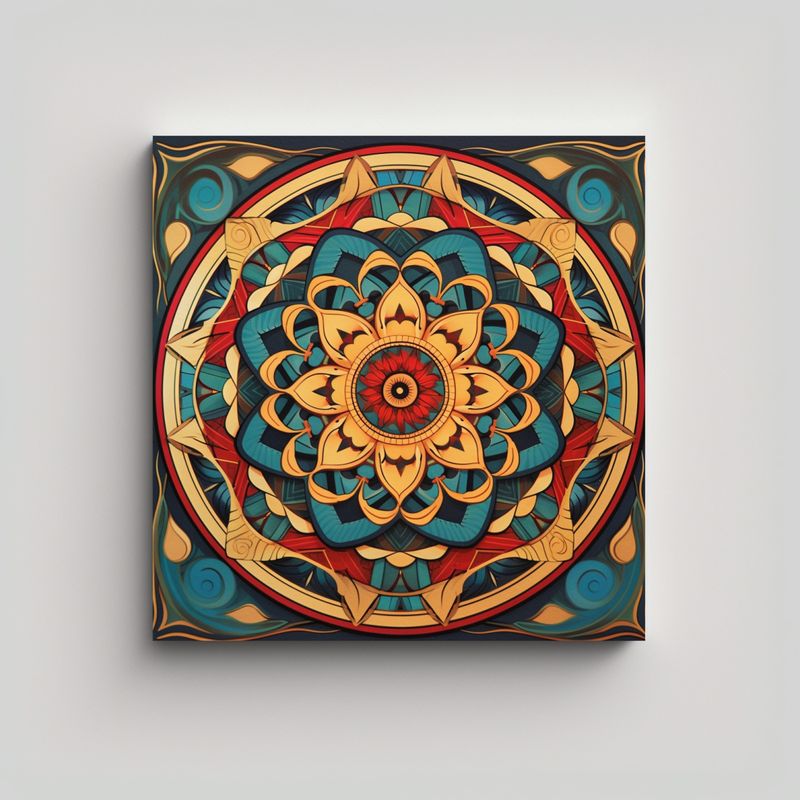 GENERICO - Cuadro Moderno único De Mandala Flat Arte 60x60 Cm