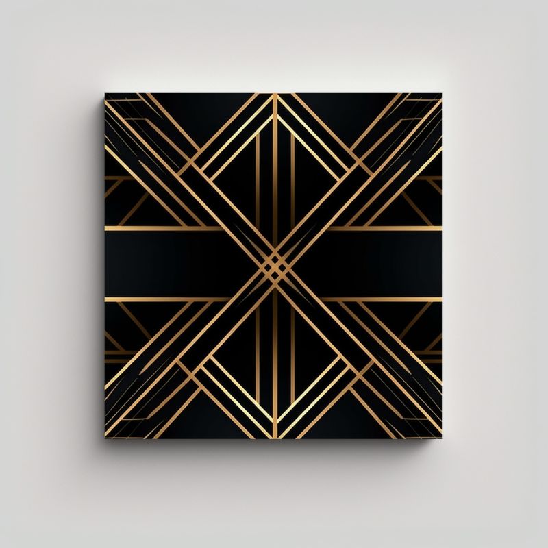 GENERICO - Pinturas Decorativas Minimalistas En Negro Y Oro 50x50 Cm