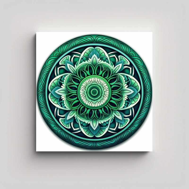 GENERICO - Pinturas Decorativas Acuarela Verde Simétrica 80x80 Cm