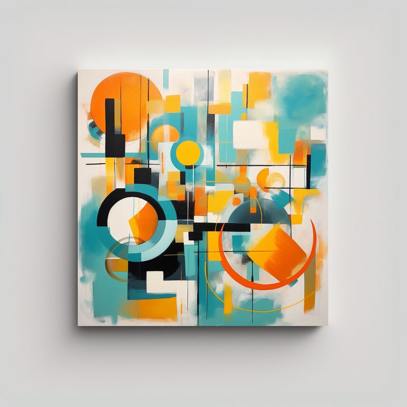 GENERICO - Pintura Abstracta Moderna Con Twist De Op Art En 60x60 Cm