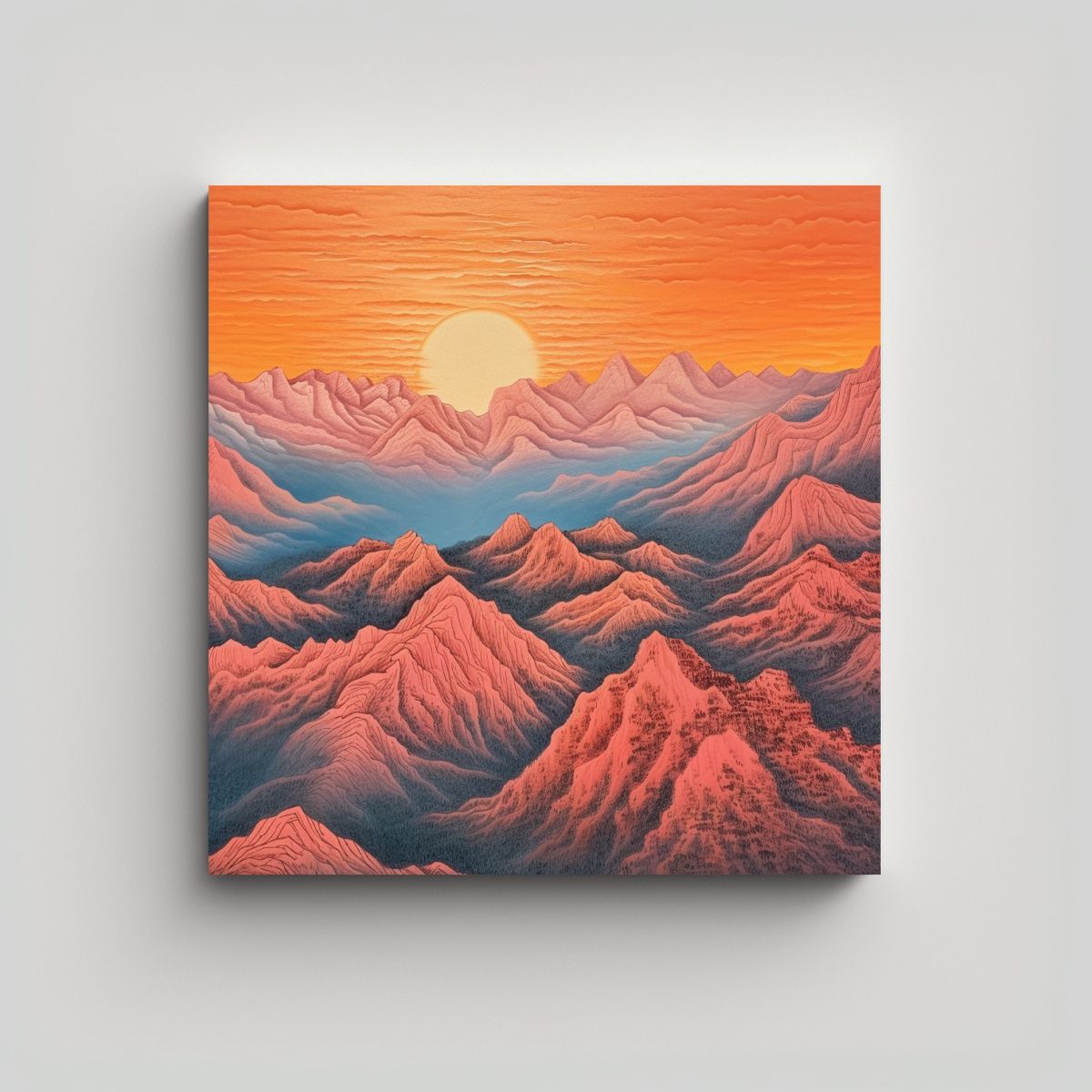 GENERICO - Pinturas Decorativas Montañosas De época En 70x70 Cm