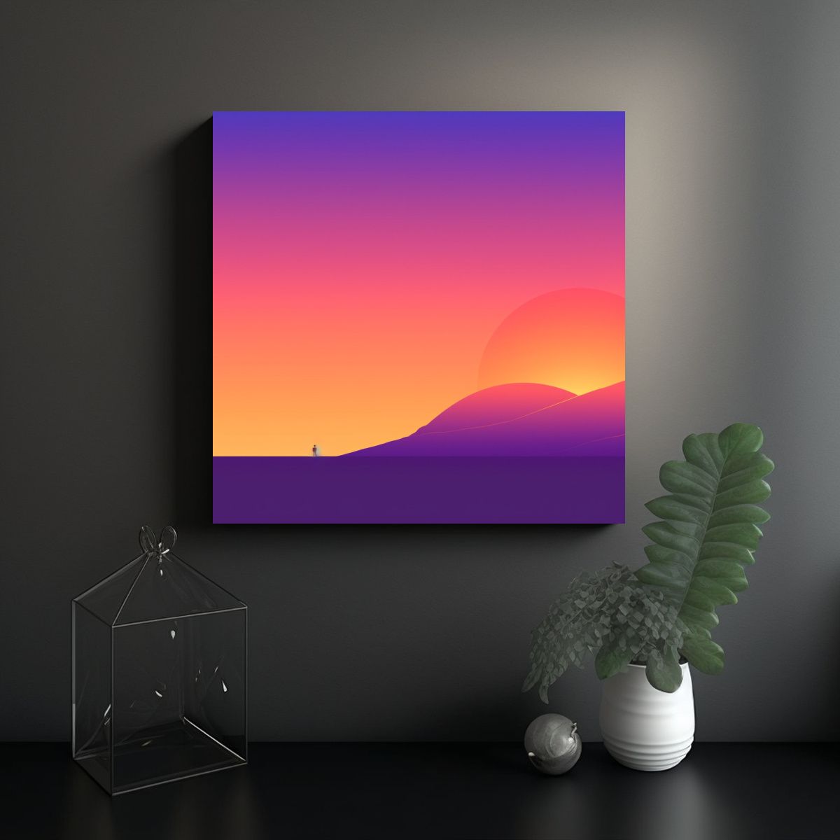 GENERICO - Fondo Minimalista Para Papel Móvil Con Cuadro 50x50 Cm