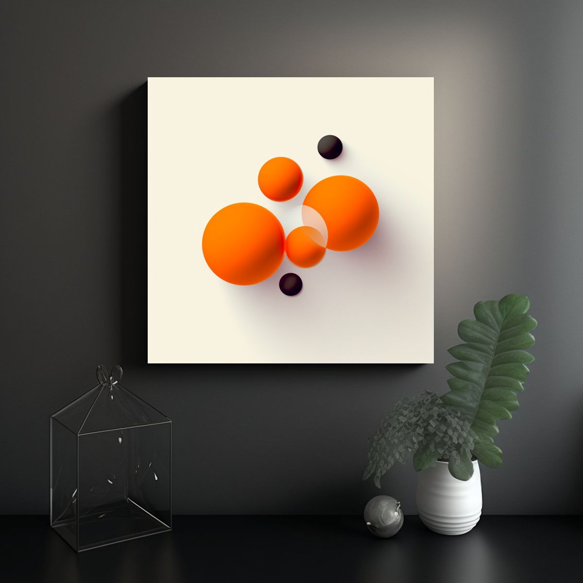 GENERICO - Pinturas Decorativas Minimalistas En Blanco Y 50x50 Cm