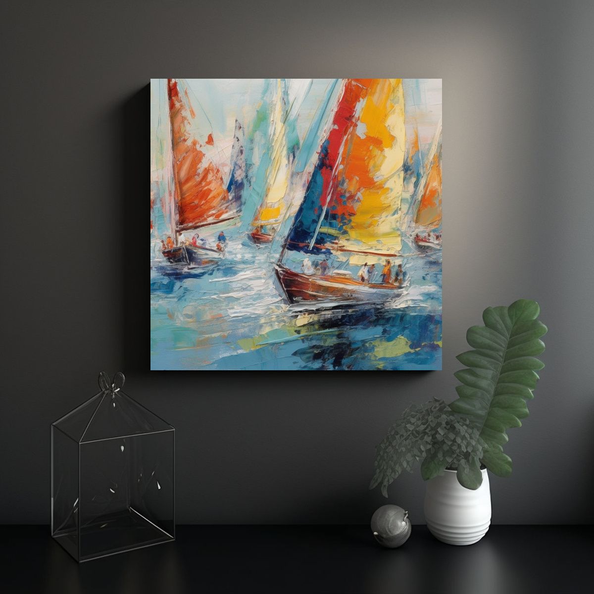 GENERICO - Cuadro De Lienzo época Moderna Neoexpresionismo 90x90 Cm