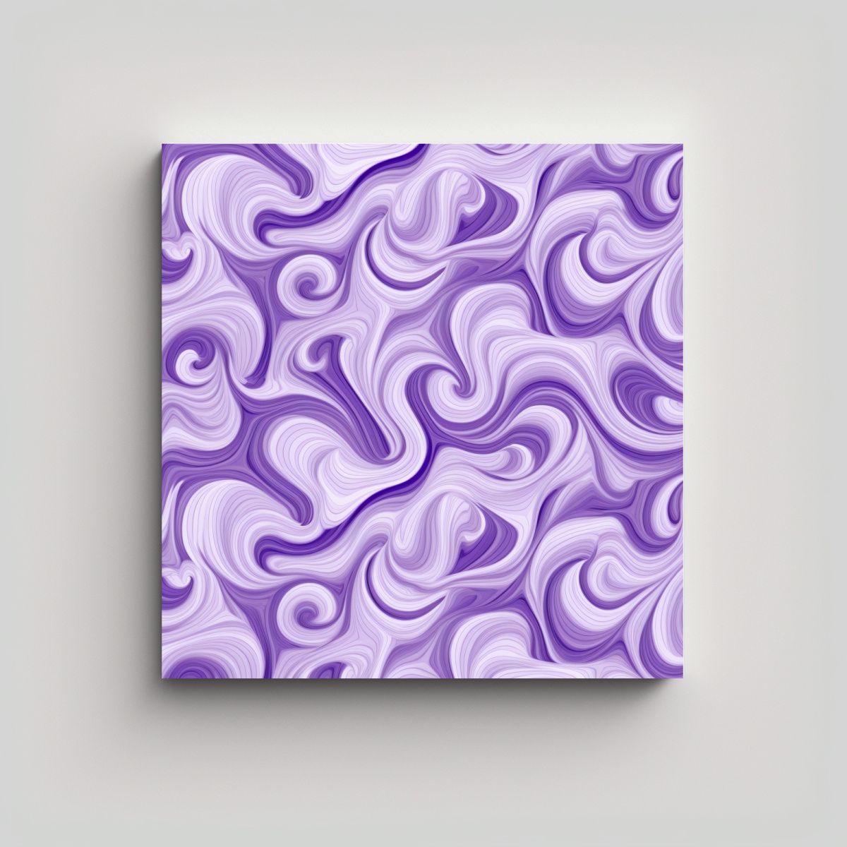 GENERICO - Cuadro Patron Intenso Estetico Morado Blanco Giro 80x80 Cm