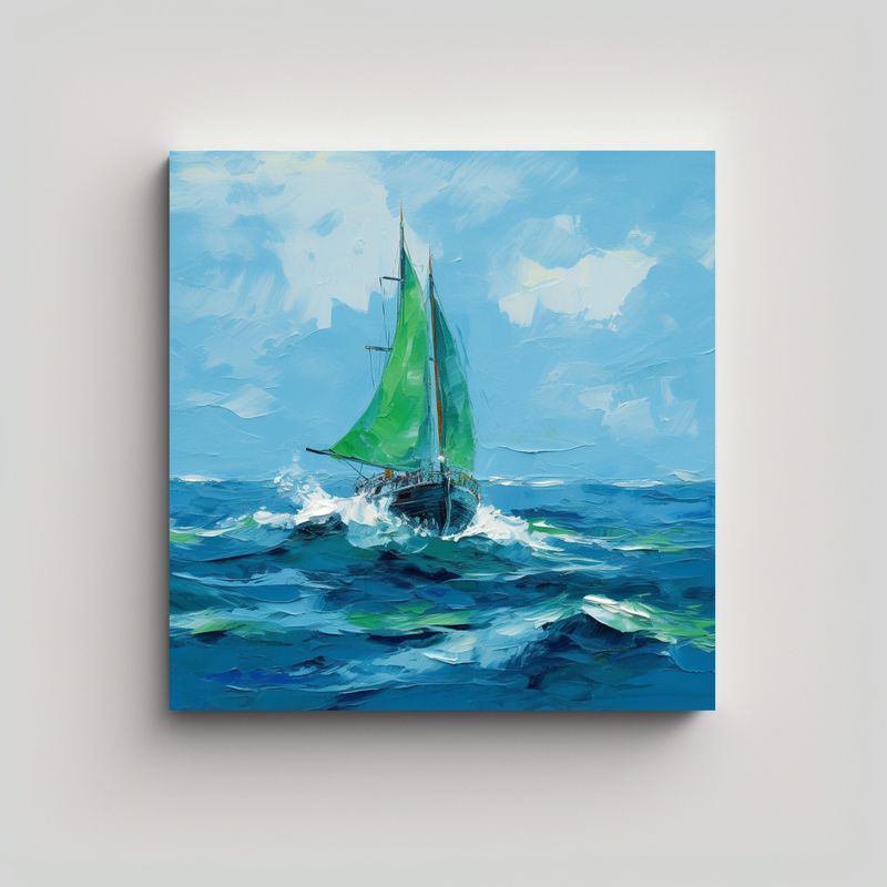 GENERICO - Cuadro Expresión Sensibilidad Artística Barco 50x50 Cm