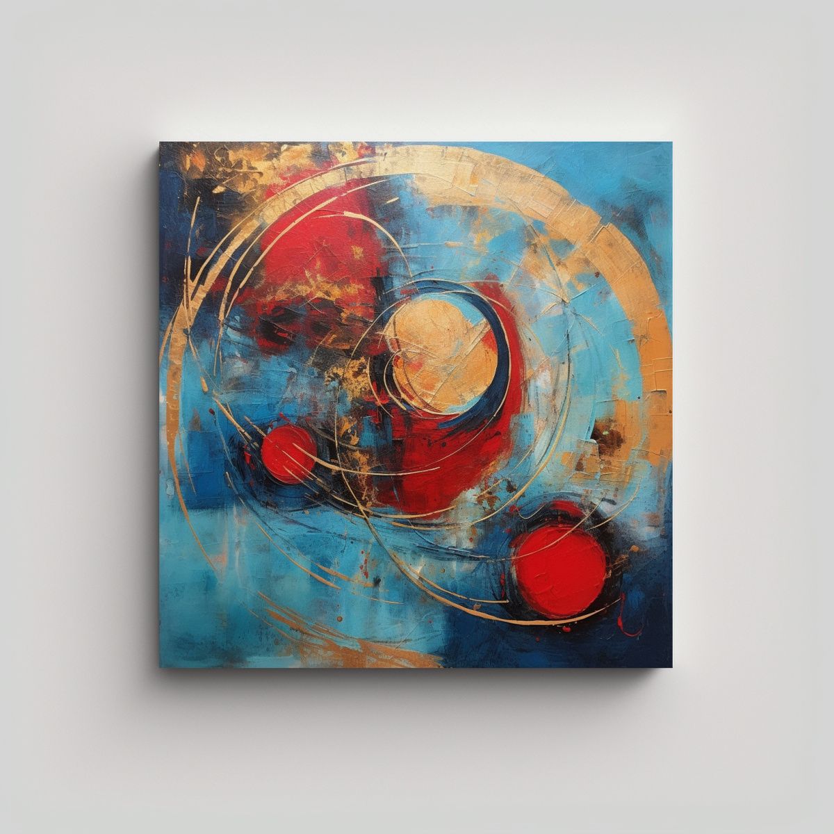 GENERICO - Pintura Moderna Abstracta En Lienzo Con 90x90 Cm