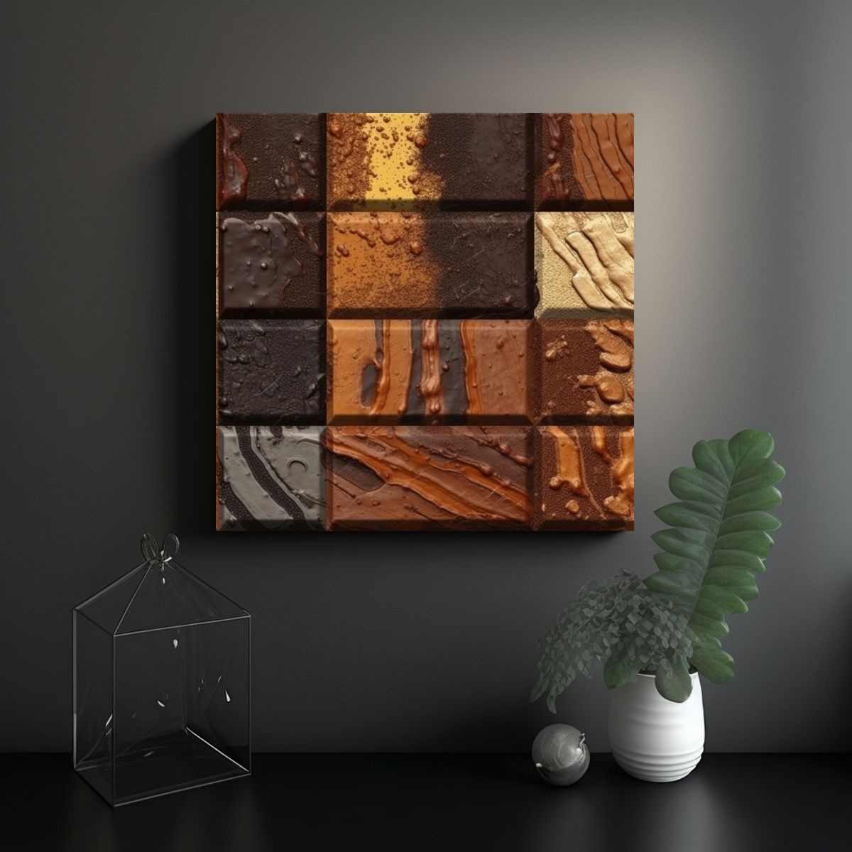 GENERICO - Cuadro Tela Canvas Baño Textura De Pintura Al 50x50 Cm