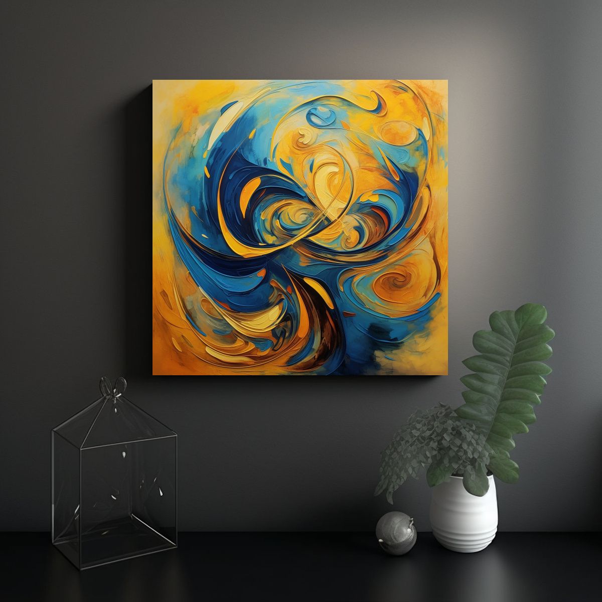 GENERICO - Pintura En Lienzo De Arte Vintage Acrílica 80x80 Cm