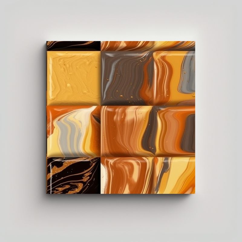 GENERICO - Cuadro Abstracto Textura Pintura Al óleo Moderna 50x50 Cm