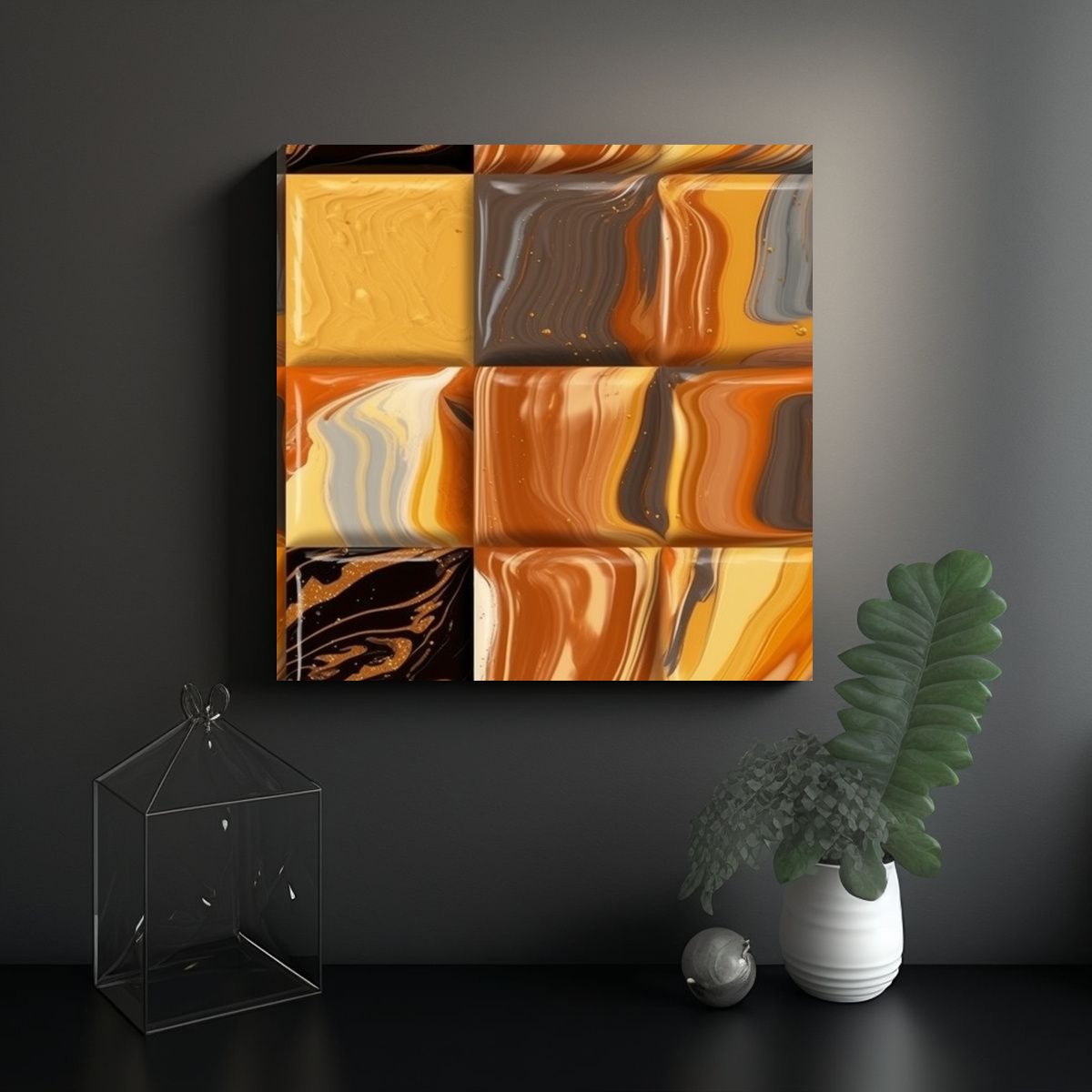 GENERICO - Cuadro Abstracto Textura Pintura Al óleo Moderna 50x50 Cm